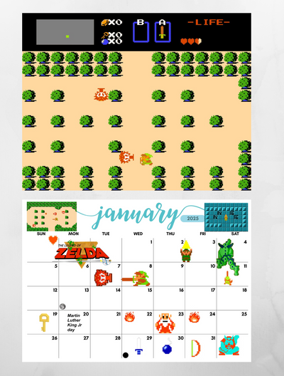 Zelda Wall Calendar 2025