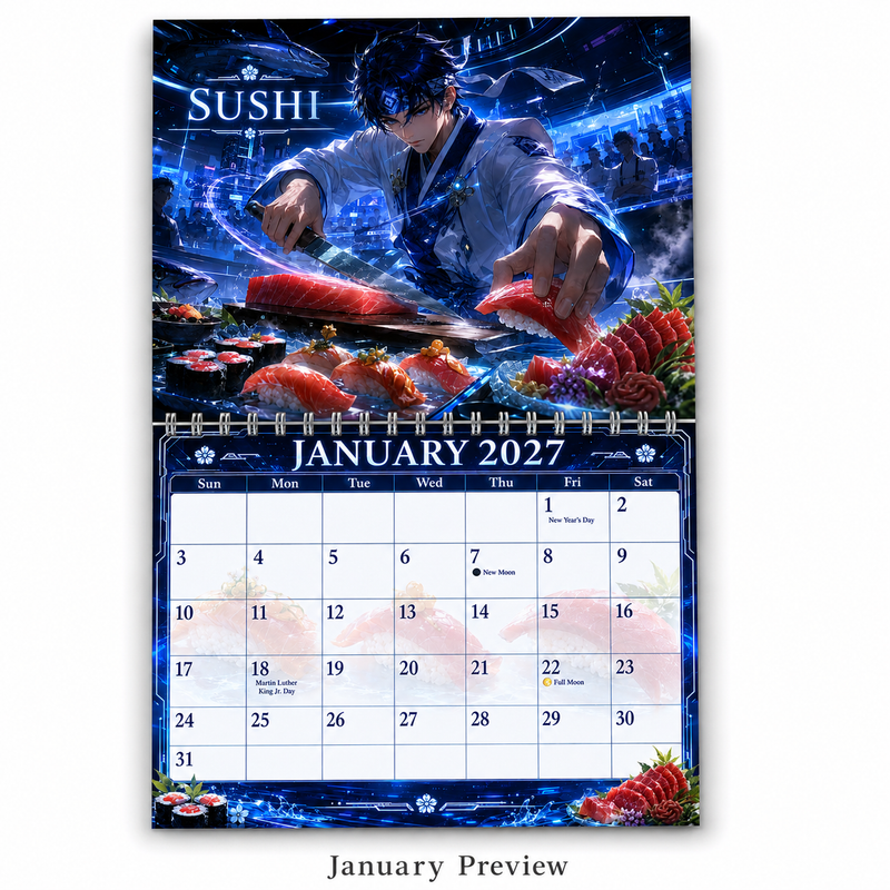 Neo Osaka Kitchen Wars 2027 Wall Calendar — A Premium Anime Food-Battle Calendar