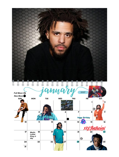 New Generation of Hip Hop Part 2 Wall Calendar 2027 monthly artwork page preview — 2027 themed wall calendar by Jays Calendars