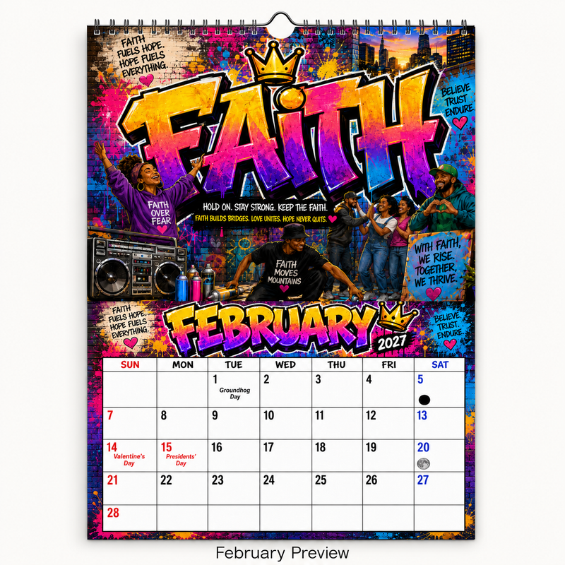 Words of Power 2027 Wall Calendar — 12 Months of Bold Art & Daily Motivation