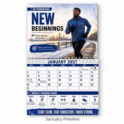 2027 Running Training Calendar — 5K, 10K, Half & Full Marathon Training Guide
