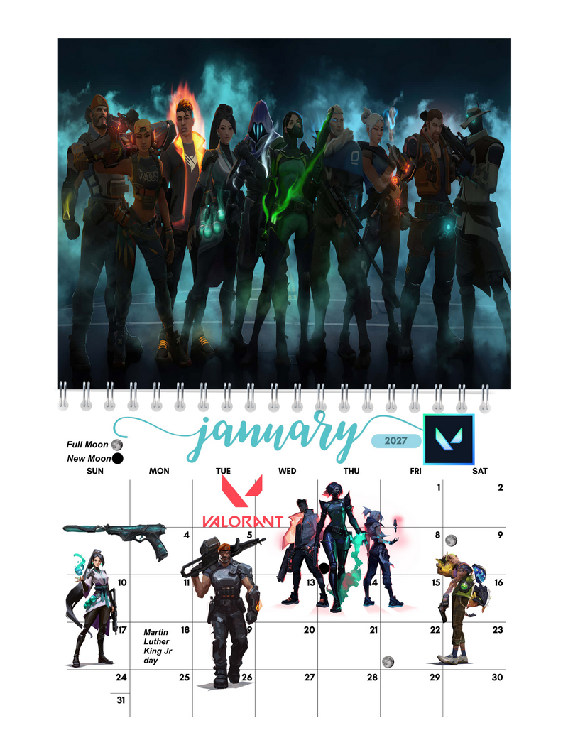 Valorant Wall Calendar 2027