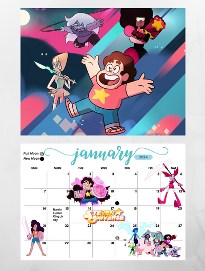 Steven Universe wall calendar 2024