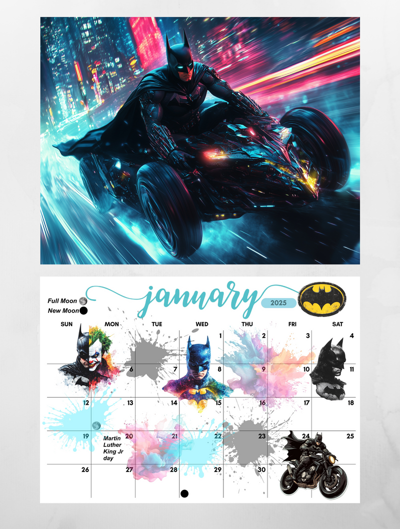 Batman wall calendar 2025