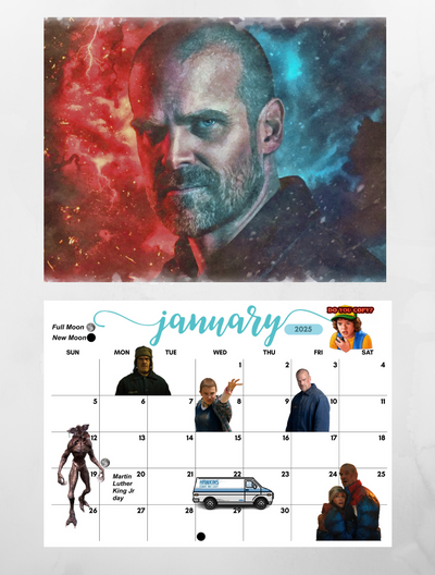 Stranger Things 2025 wall calendar