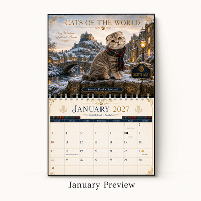 Cats of the World Wall Calendar 2027