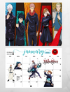 Jujutsu Kaisen 2025 Wall Calendar