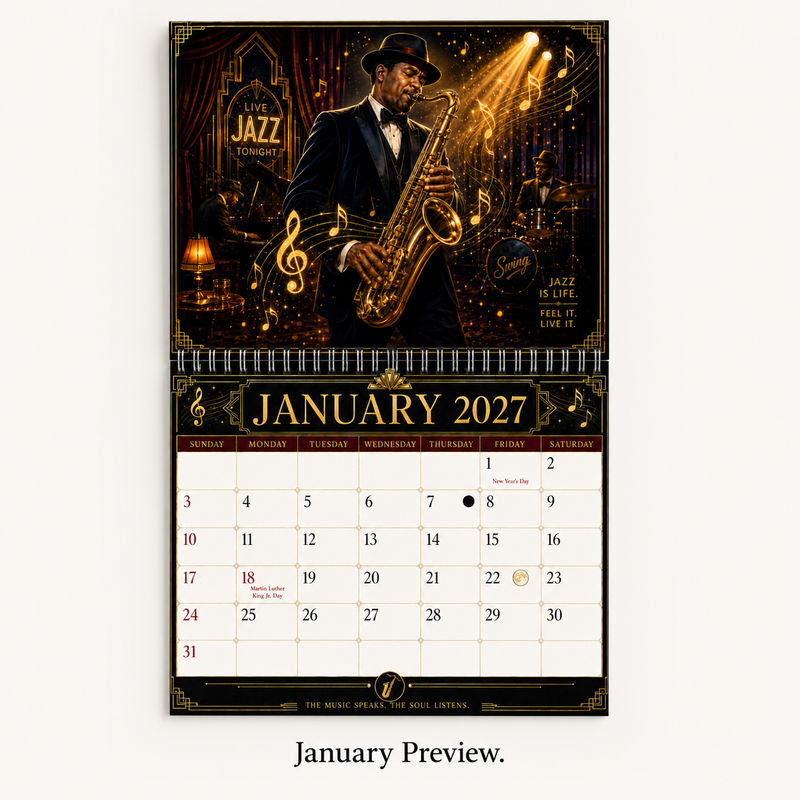 Jazz Instruments 2027 Wall Calendar — A Year of Rhythm, Soul & Sound