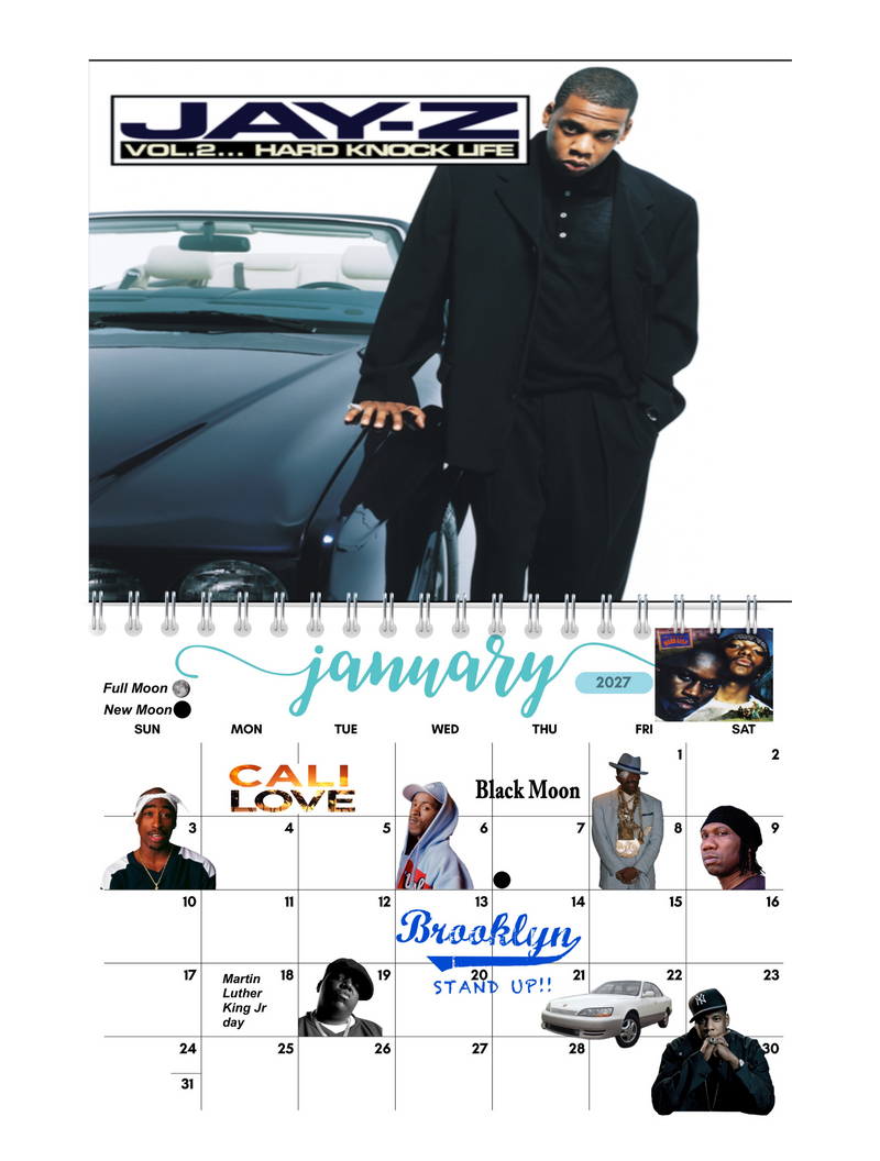 90's Hip-Hop Wall Calendar 2027