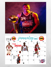 NBA legends Top 12 wall calendar 2025