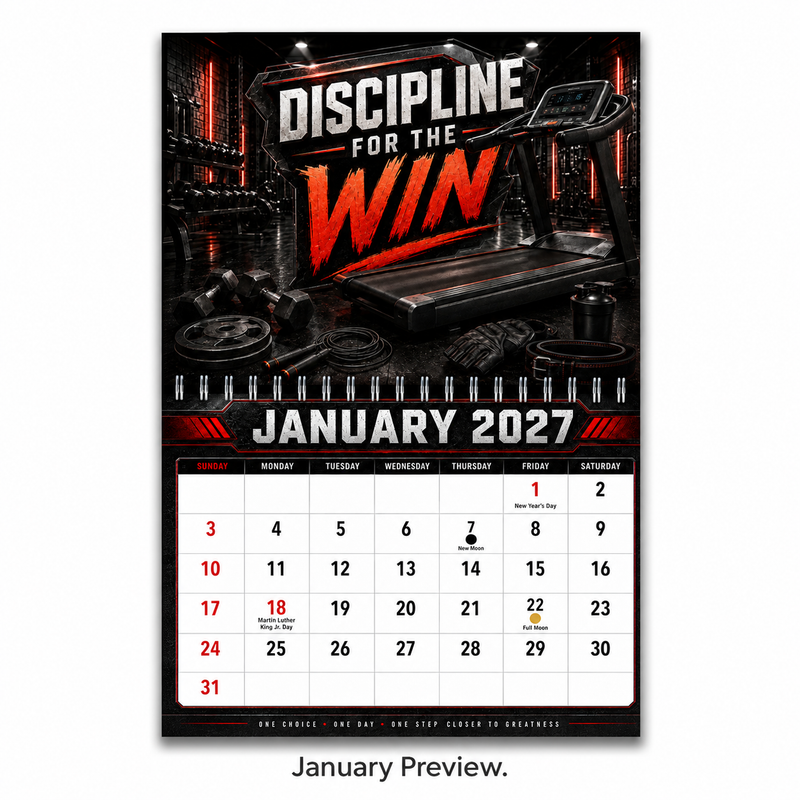 Gym Motivation 2027 Wall Calendar — 12 Months of Discipline, Strength & Results