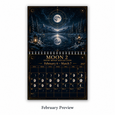 13 Moons Lunar Calendar 2027 — Moon Phase Wall Calendar