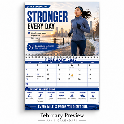 2027 Running Training Calendar — 5K, 10K, Half & Full Marathon Training Guide
