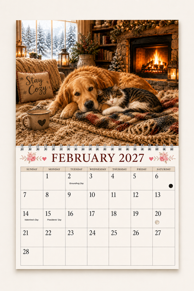 Cozy Companions Wall Calendar 2027 – Dogs & Cats