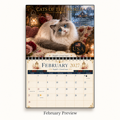 Cats of the World Wall Calendar 2027