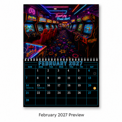 Retro Mall Memories Wall Calendar 2027