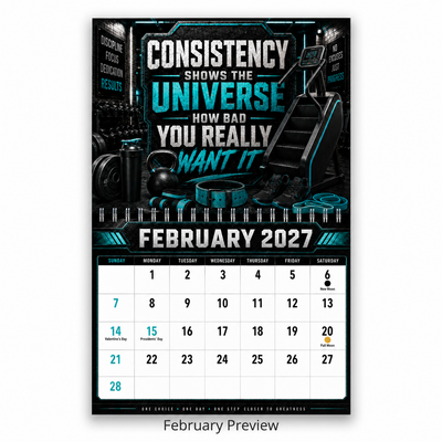 Gym Motivation 2027 Wall Calendar — 12 Months of Discipline, Strength & Results