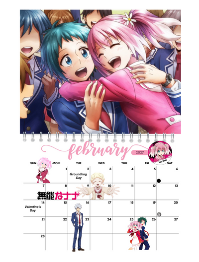 Talentless Nana Wall Calendar 2027 calendar grid close-up — large date boxes, Sunday start layout, 2027 wall calendar by Jays Calendars