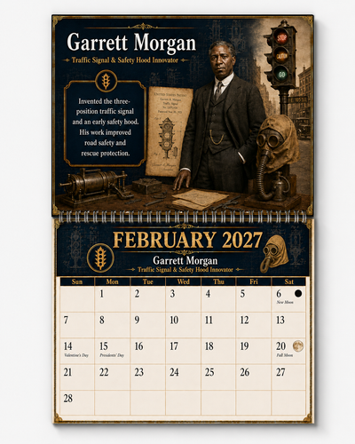 Black Inventors 2027 Wall Calendar — 12 Minds That Changed Everyday Life | 11x17 Spiral-Bound