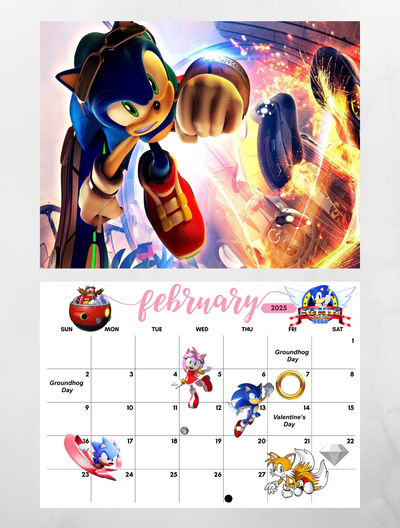 Sonic The Hedgehog 2025 Calendar