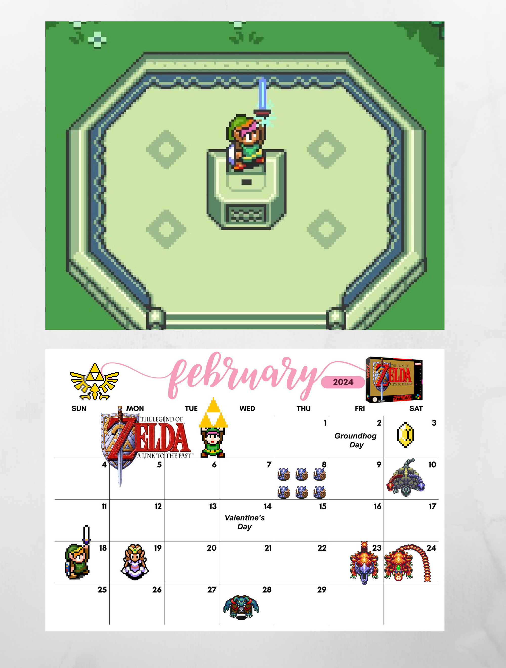 Legend of Zelda 2024 Wall Calendar - Book Summary & Video