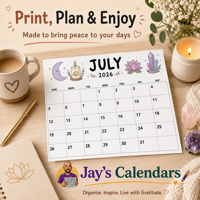 Spiritual Printable Calendar 2026-2027 | 18-Month Instant Digital Download