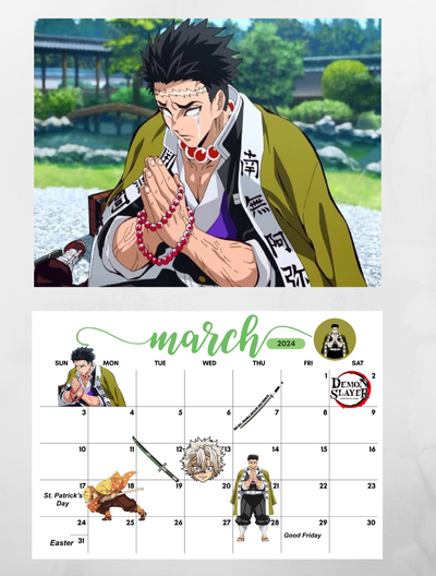 Demon Slayer 2024 Wall Calendar