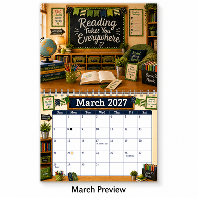 September 2026 classroom calendar month with holidays and school breaks marked