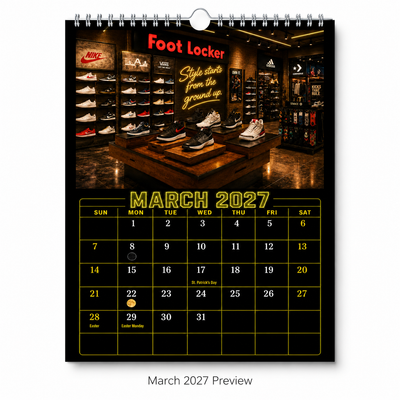 Retro Mall Memories Wall Calendar 2027