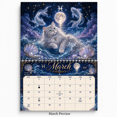 Celestial Cats & Mystical Whiskers Wall Calendar 2027