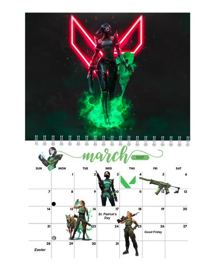 Valorant Wall Calendar 2027 monthly artwork page preview — 2027 themed wall calendar by Jays Calendars