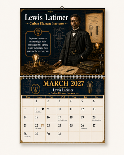 Black Inventors 2027 Wall Calendar — 12 Minds That Changed Everyday Life | 11x17 Spiral-Bound
