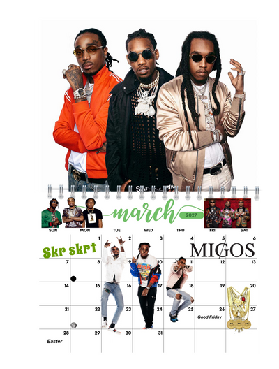 New Generation of Hip Hop Part 2 Wall Calendar 2027 monthly artwork page preview — 2027 themed wall calendar by Jays Calendars