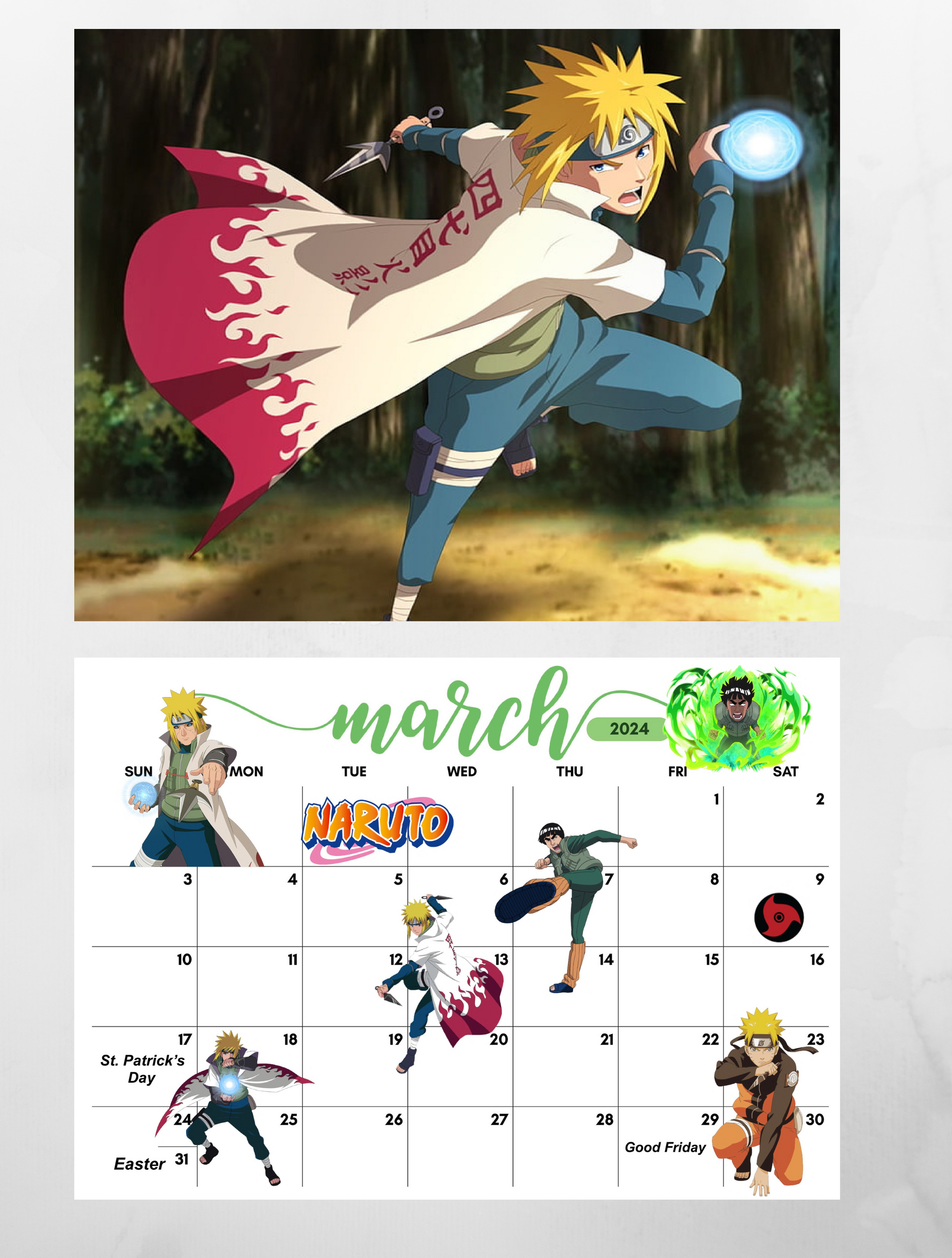 DateWorks 2024 Naruto Shippuden Wall Calendar
