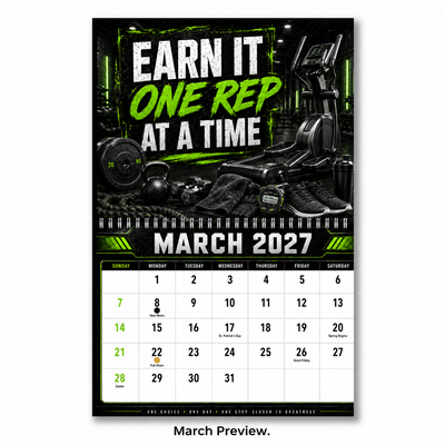 Gym Motivation 2027 Wall Calendar — 12 Months of Discipline, Strength & Results
