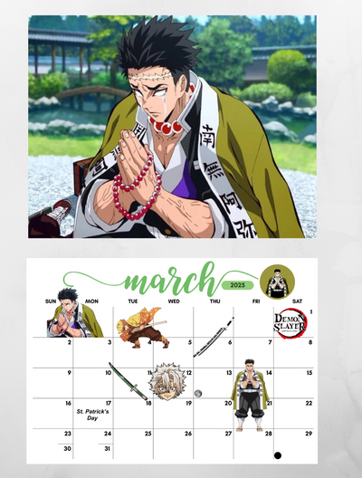 Demon Slayer 2025 Wall Calendar