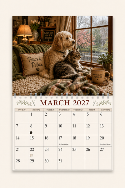 Cozy Companions Wall Calendar 2027 – Dogs & Cats