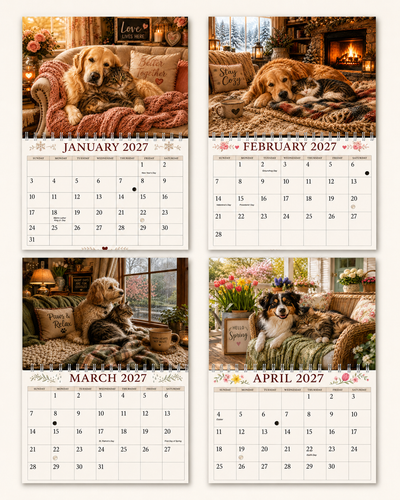 Cozy Companions Wall Calendar 2027 – Dogs & Cats