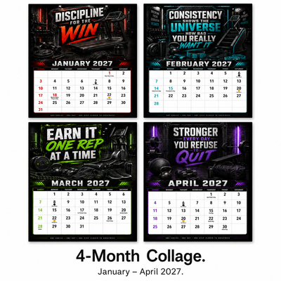 Gym Motivation 2027 Wall Calendar — 12 Months of Discipline, Strength & Results