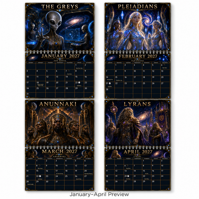 Alien Races Calendar 2027 — 12 Cosmic Civilizations | 11x17 Spiral-Bound Wall Calendar