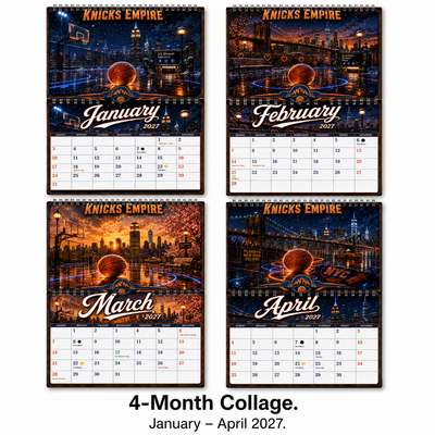 Knicks Empire 2027 Wall Calendar — NYC Hoops Art | 11x17 Spiral-Bound Sports Calendar