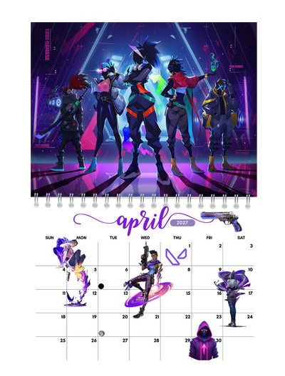 Valorant Wall Calendar 2027 monthly artwork page preview — 2027 themed wall calendar by Jays Calendars