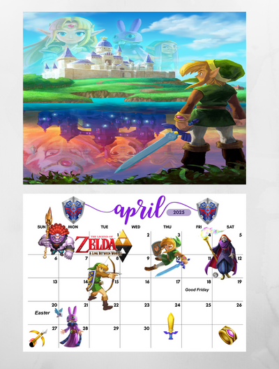 Zelda Wall Calendar 2025