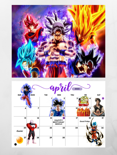 Dragonball Super Wall Calendar 2025