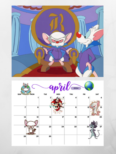 Pinky and the Brain Wall Calendar 2024