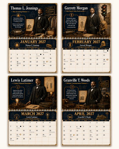 Black Inventors 2027 Wall Calendar — 12 Minds That Changed Everyday Life | 11x17 Spiral-Bound
