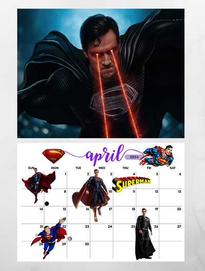 Justice league wall calendar 2024