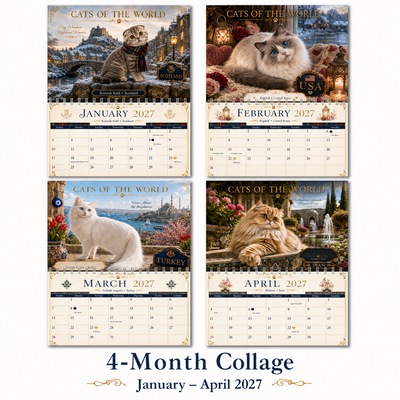 Cats of the World Wall Calendar 2027
