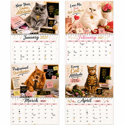 Funny Cat Attitude Wall Calendar 2027