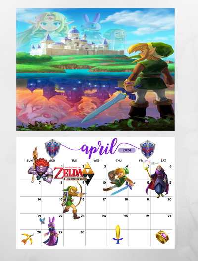 Zelda Wall Calendar 2024